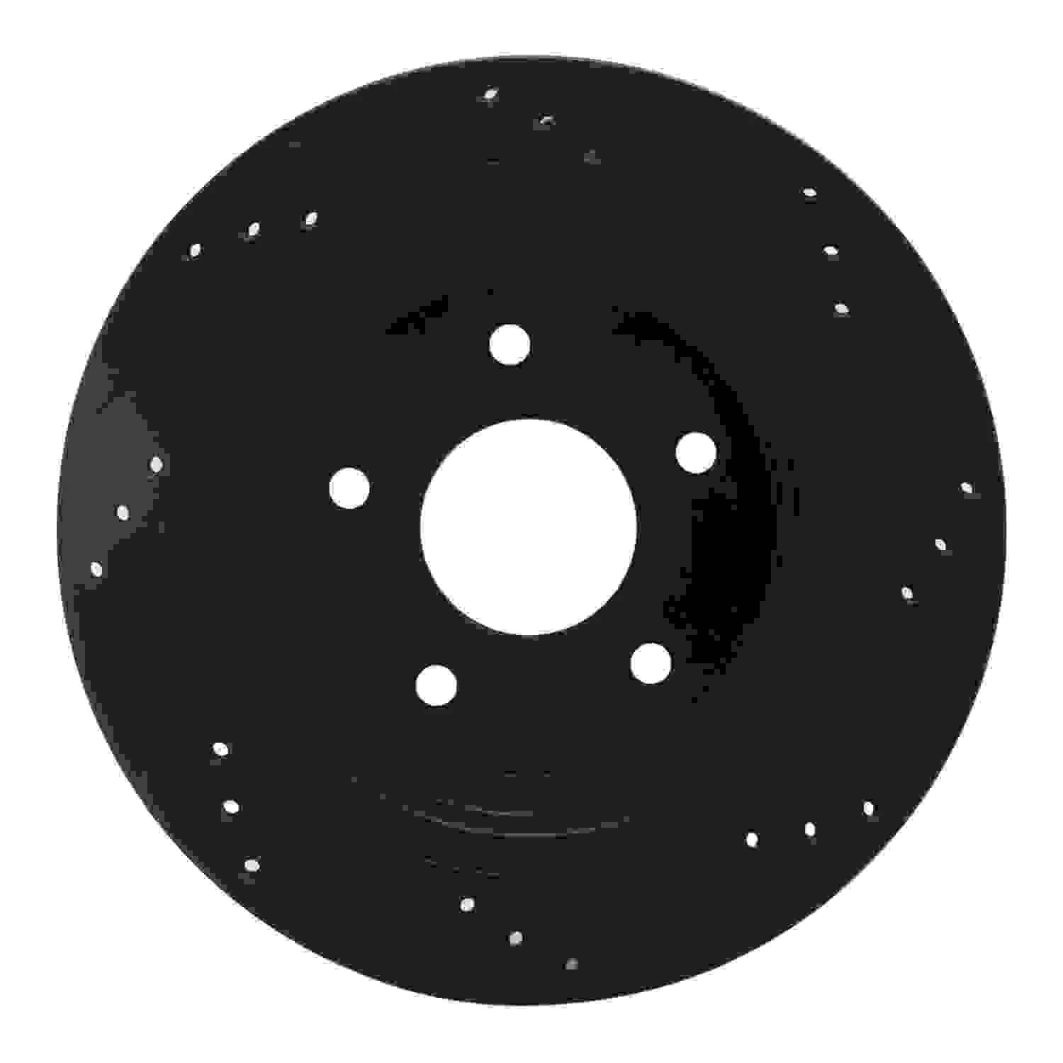 R1 Concepts 98-05 Chevrolet S10 Rear Left Drilled & Slotted Black Brake Rotor - Image 2