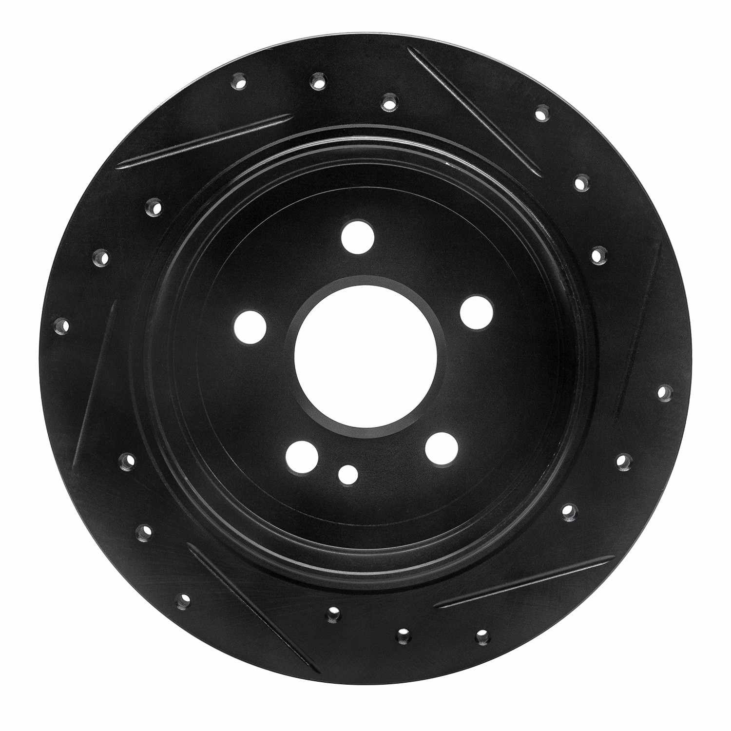 R1 Concepts 98-05 Mercedes-Benz ML320 Rear Left Drilled & Slotted Black Brake Rotor - Image 2