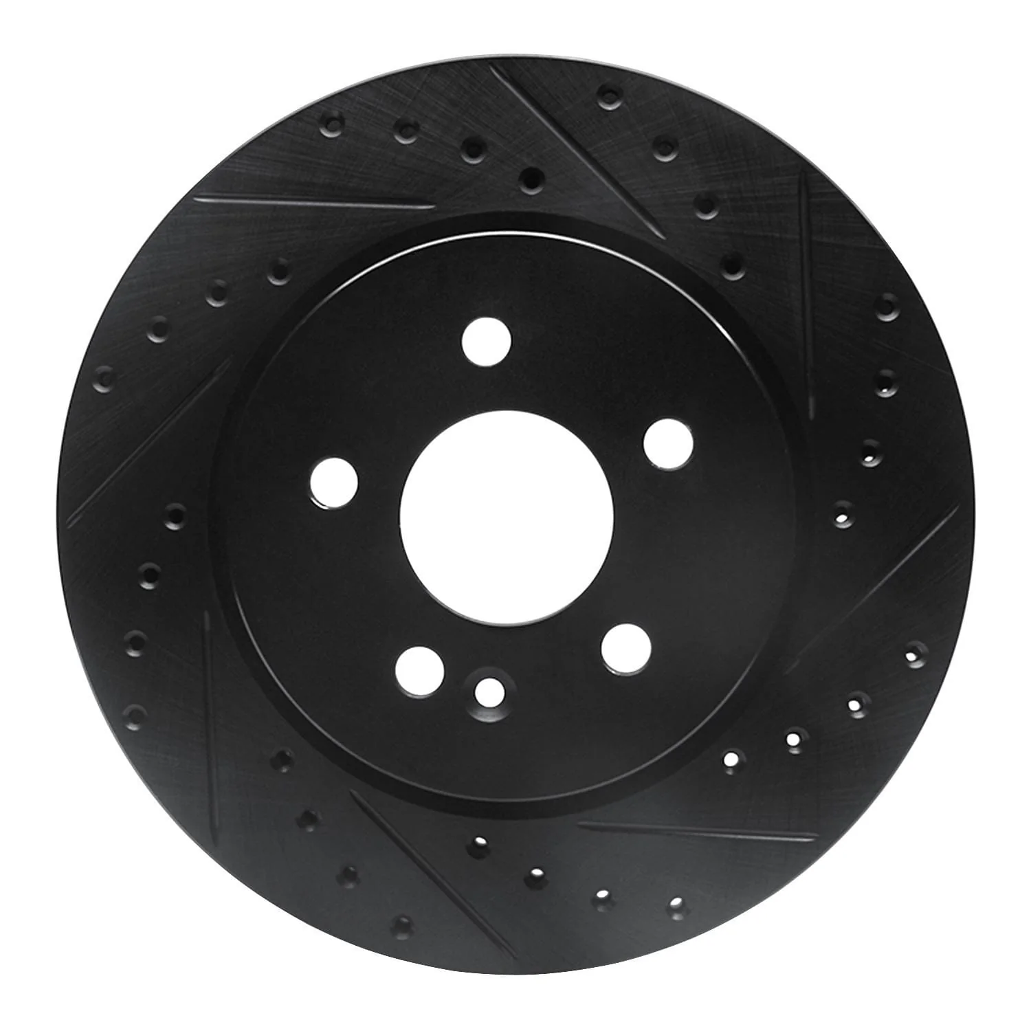 R1 Concepts 98-05 Mercedes-Benz ML430 Front Right Drilled & Slotted Black Brake Rotor