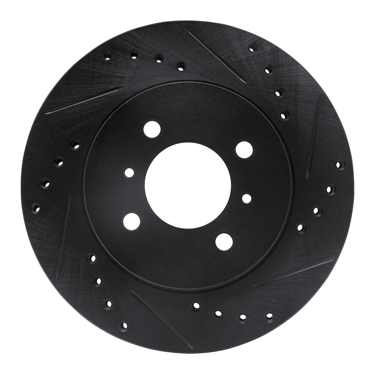 R1 Concepts 98-07 Mitsubishi Lancer Front Right Drilled & Slotted Black Brake Rotor