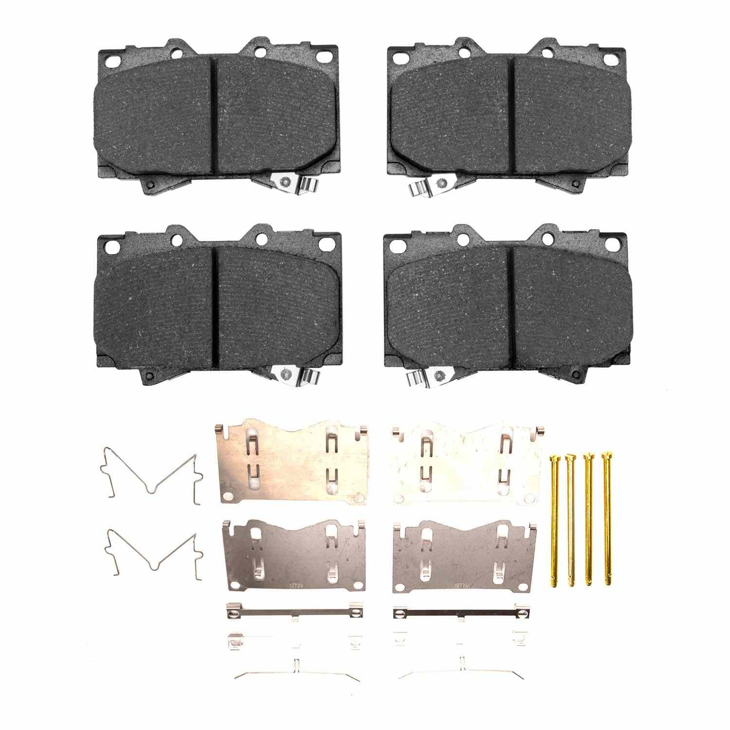 R1 Concepts 98-07 Toyota Land Cruiser Front Semi Met Brake Pads and Hardware Kit