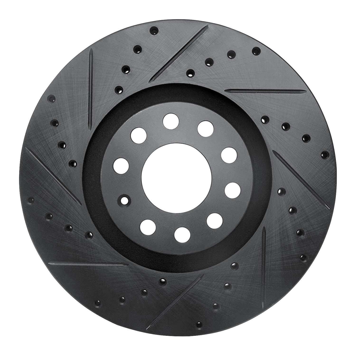 R1 Concepts 98-09 Audi A4 (Mexico) Front Left Drilled & Slotted Black Brake Rotor