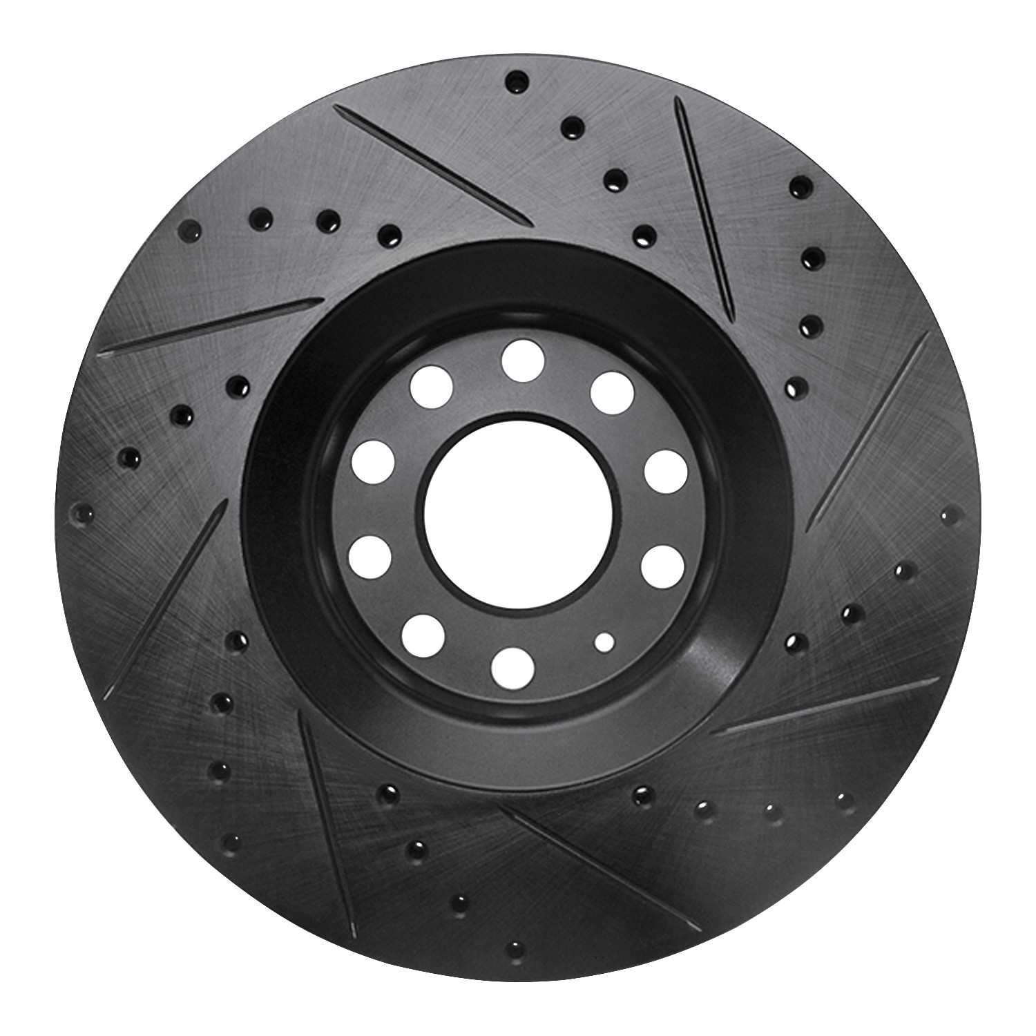 R1 Concepts 98-09 Audi A4 (Mexico) Front Left Drilled & Slotted Black Brake Rotor - Image 2
