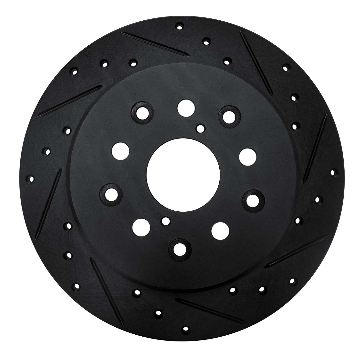 R1 Concepts 98-10 Lexus GS400 Rear Right Drilled & Slotted Black Brake Rotor