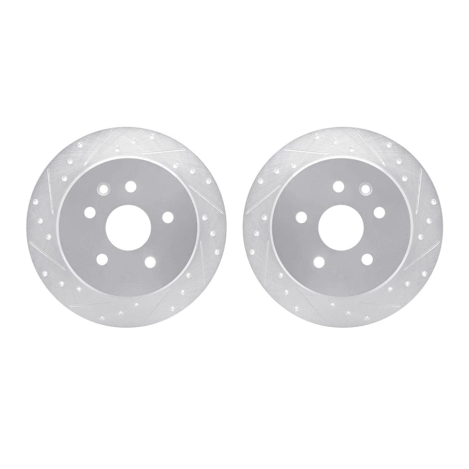 R1 Concepts 98-10 Lexus GS430 Rear Drilled & Slotted Silver Brake Rotor Set