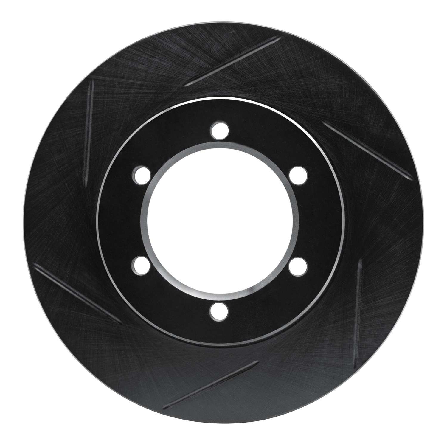 R1 Concepts 98-15 Nissan Frontier Front Left Slotted Black Brake Rotor