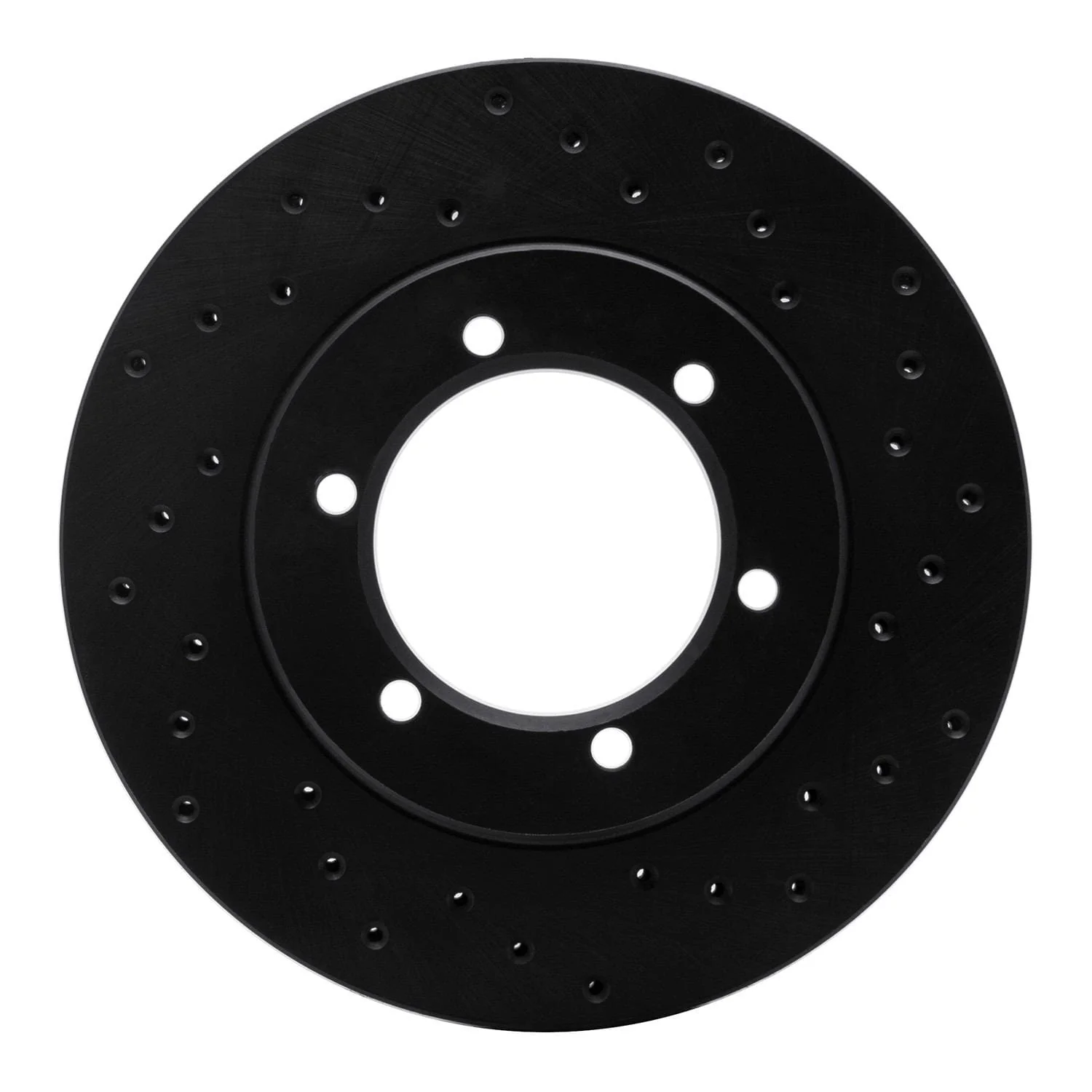 R1 Concepts 98-15 Nissan Frontier Front Right Drilled Black Brake Rotor