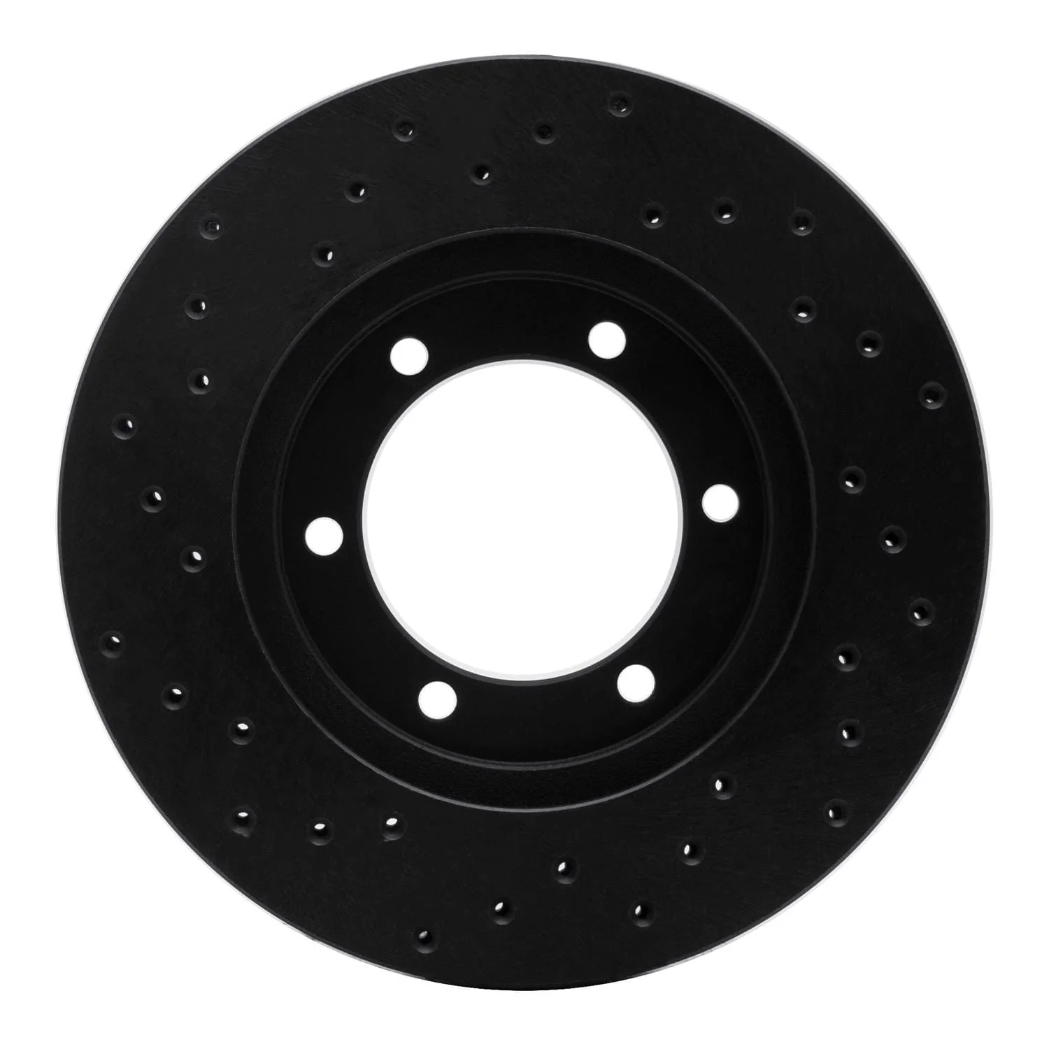 R1 Concepts 98-15 Nissan Frontier Front Right Drilled Black Brake Rotor - Image 2