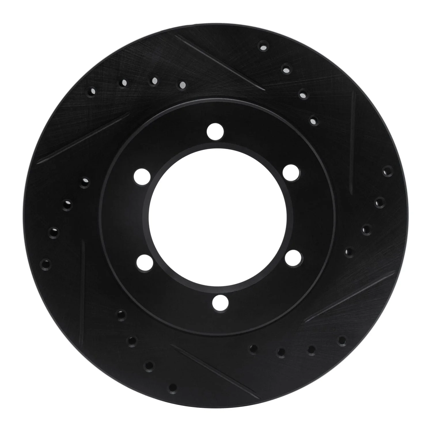 R1 Concepts 98-15 Nissan NP300 (Mexico) Front Right Drilled & Slotted Black Brake Rotor