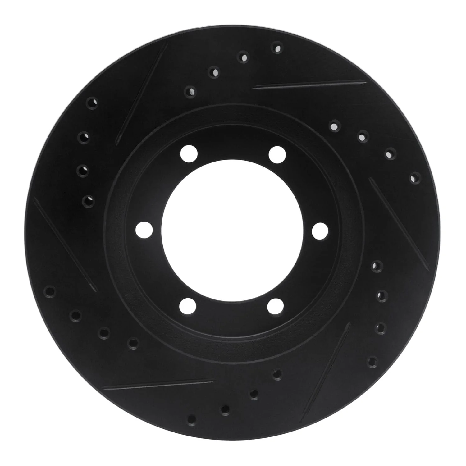 R1 Concepts 98-15 Nissan NP300 (Mexico) Front Right Drilled & Slotted Black Brake Rotor - Image 2