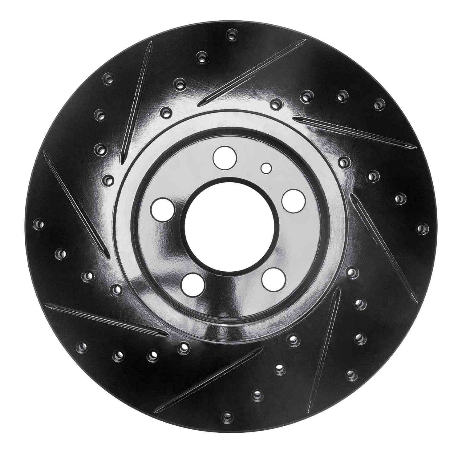R1 Concepts 98-18 Audi A1 (Mexico) Front Right Drilled & Slotted Black Brake Rotor - Image 2
