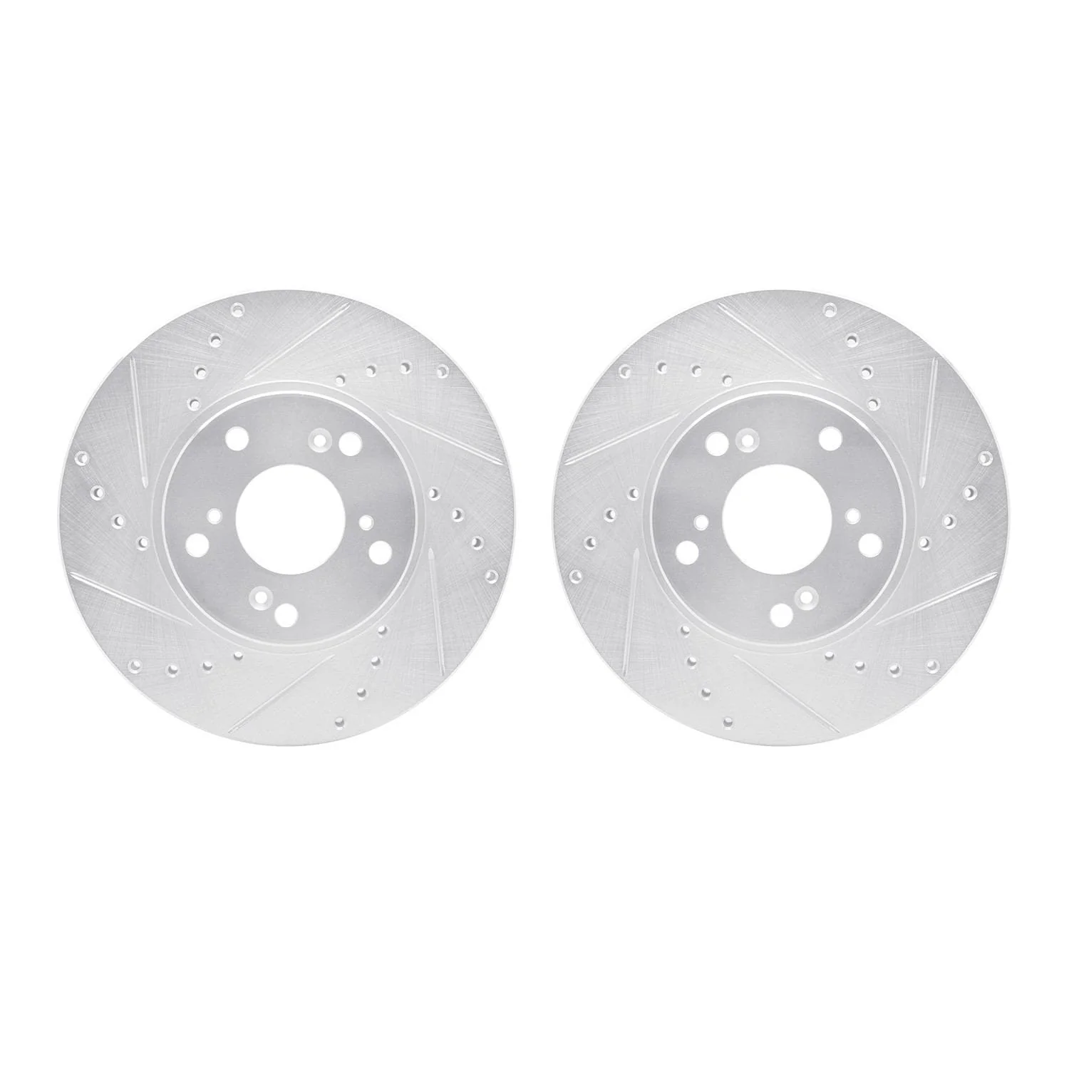 R1 Concepts 98-22 Acura ILX Front Drilled & Slotted Silver Brake Rotor Set
