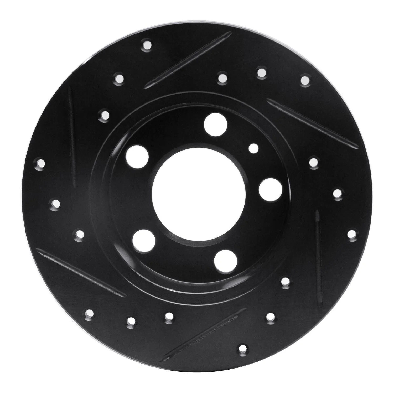 R1 Concepts 98-24 Audi A1 (Mexico) Rear Left Drilled & Slotted Black Brake Rotor - Image 2