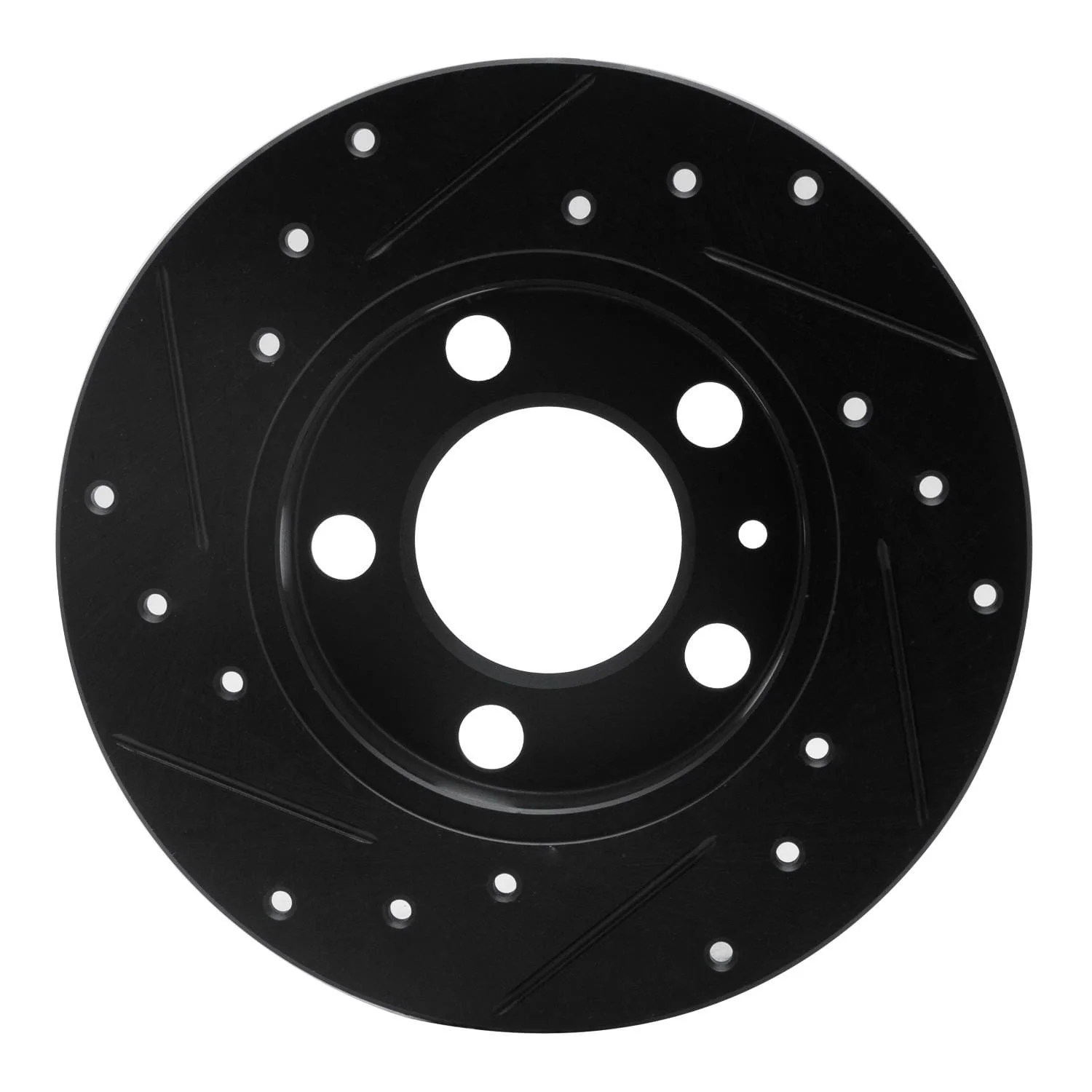R1 Concepts 98-24 Audi A1 (Mexico) Rear Right Drilled & Slotted Black Brake Rotor - Image 2