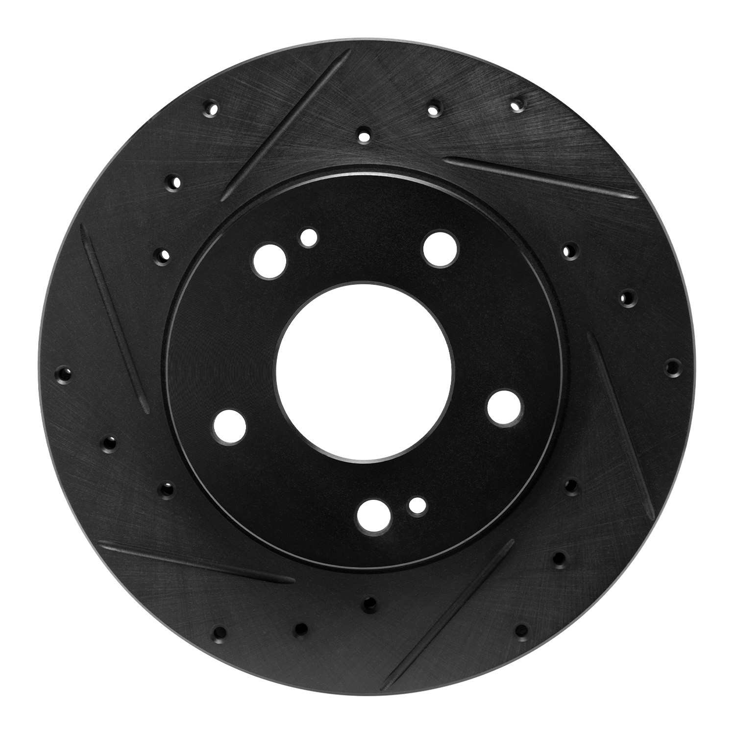 R1 Concepts 98-98 Eagle Talon Front Left Drilled & Slotted Black Brake Rotor