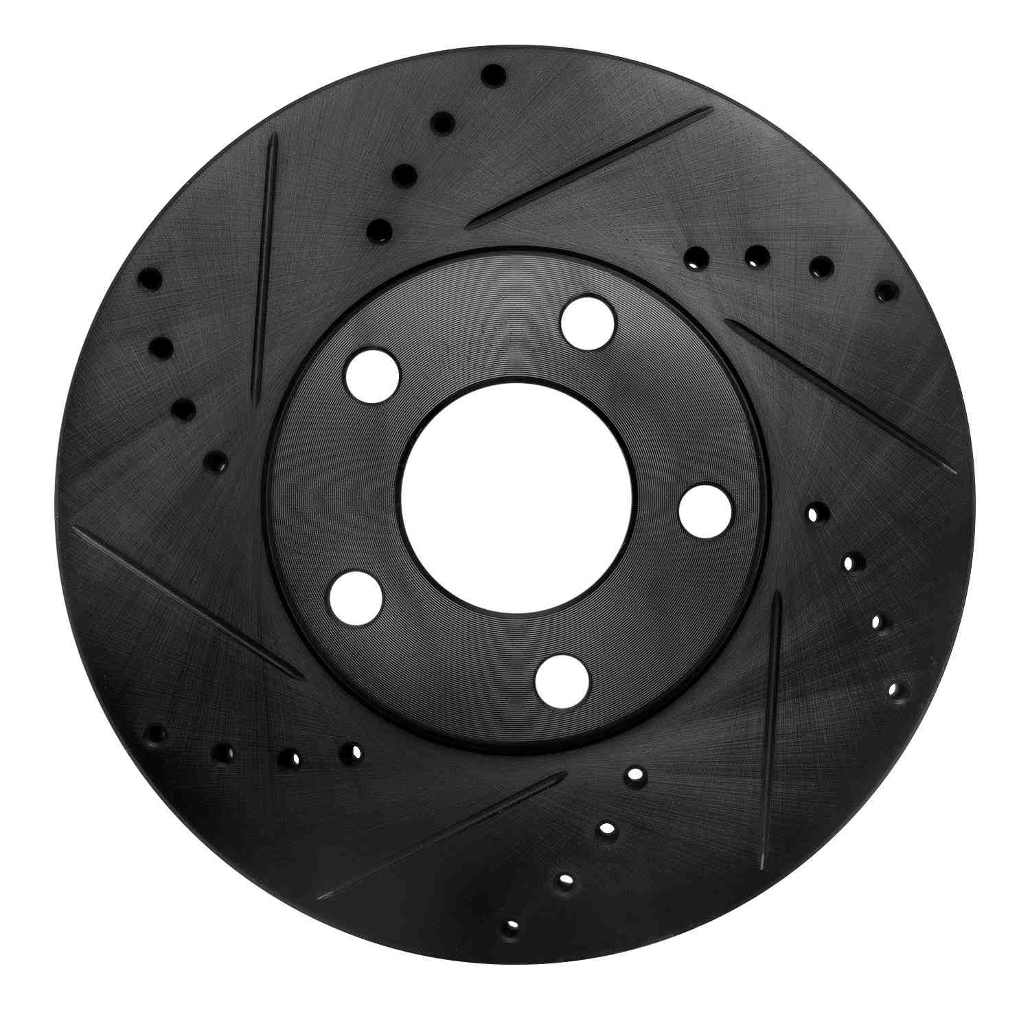R1 Concepts 98-98 Volkswagen Passat (USA/Canada) Front Left Drilled & Slotted Black Brake Rotor