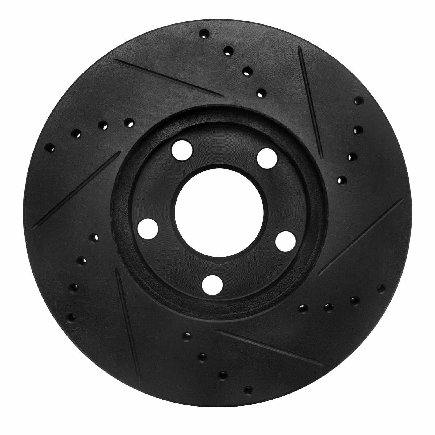 R1 Concepts 98-98 Volkswagen Passat (USA/Canada) Front Left Drilled & Slotted Black Brake Rotor - Image 2