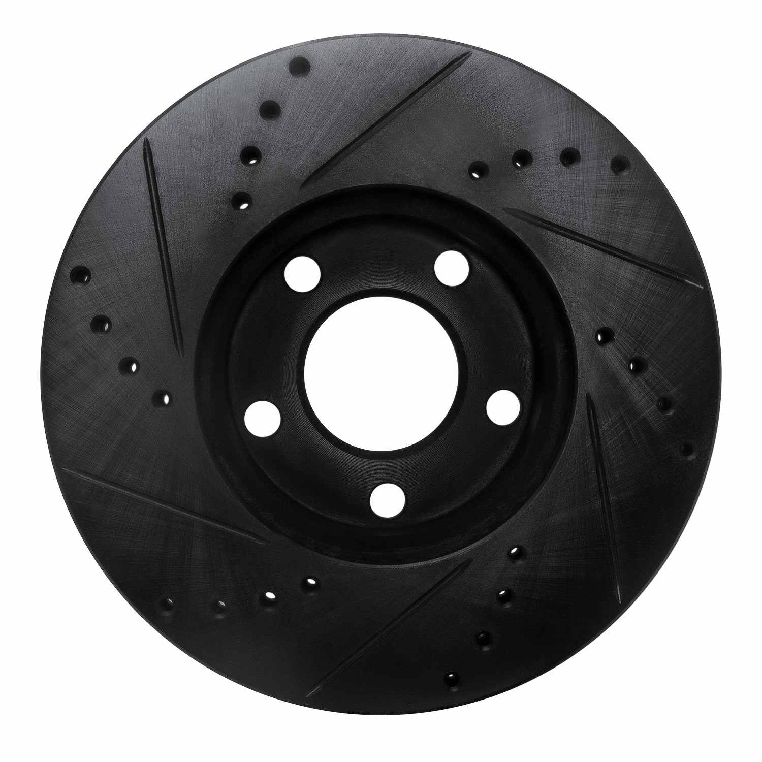 R1 Concepts 98-98 Volkswagen Passat (USA/Canada) Front Right Drilled & Slotted Black Brake Rotor - Image 2