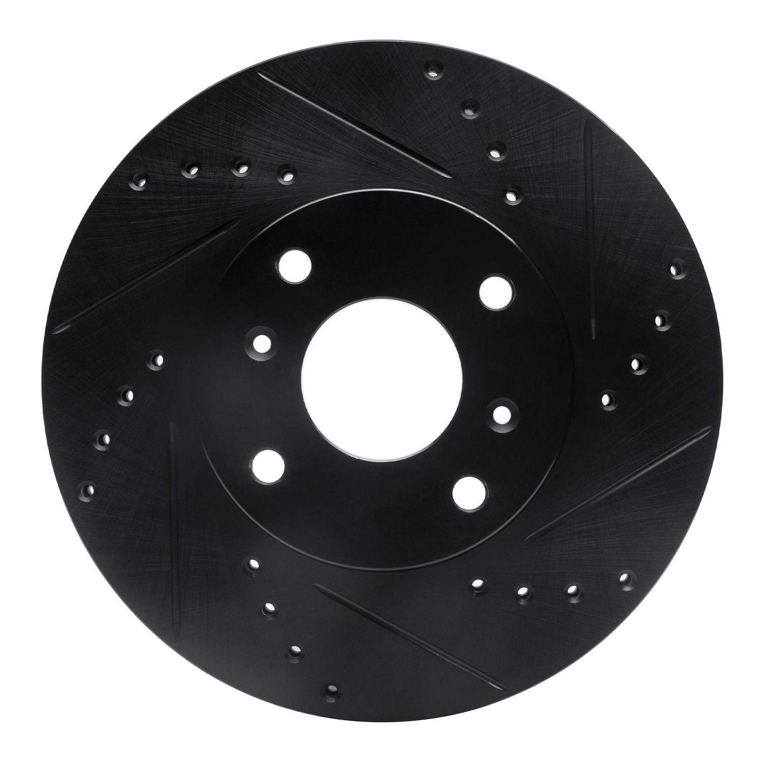 R1 Concepts 98-99 Acura CL Front Right Drilled & Slotted Black Brake Rotor
