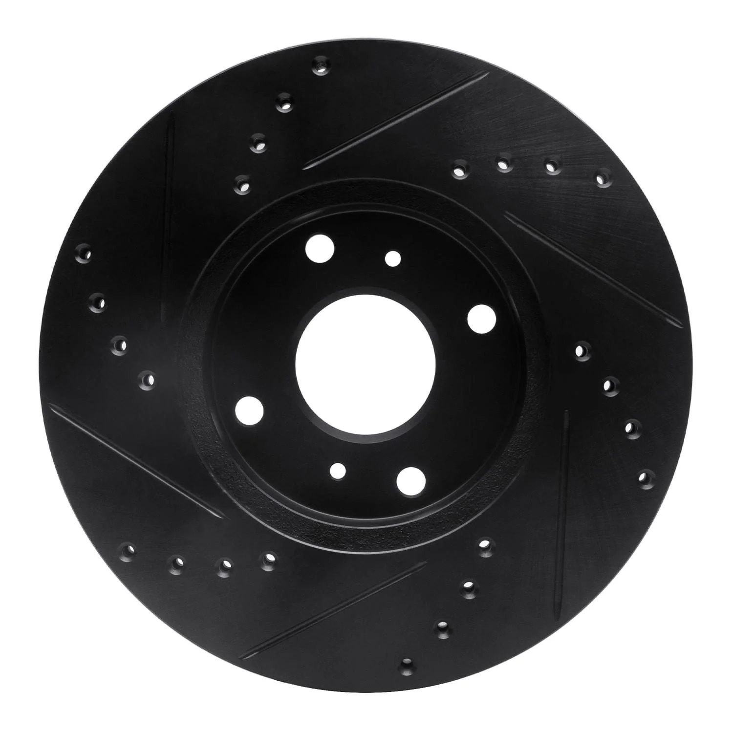 R1 Concepts 98-99 Acura CL Front Right Drilled & Slotted Black Brake Rotor - Image 2