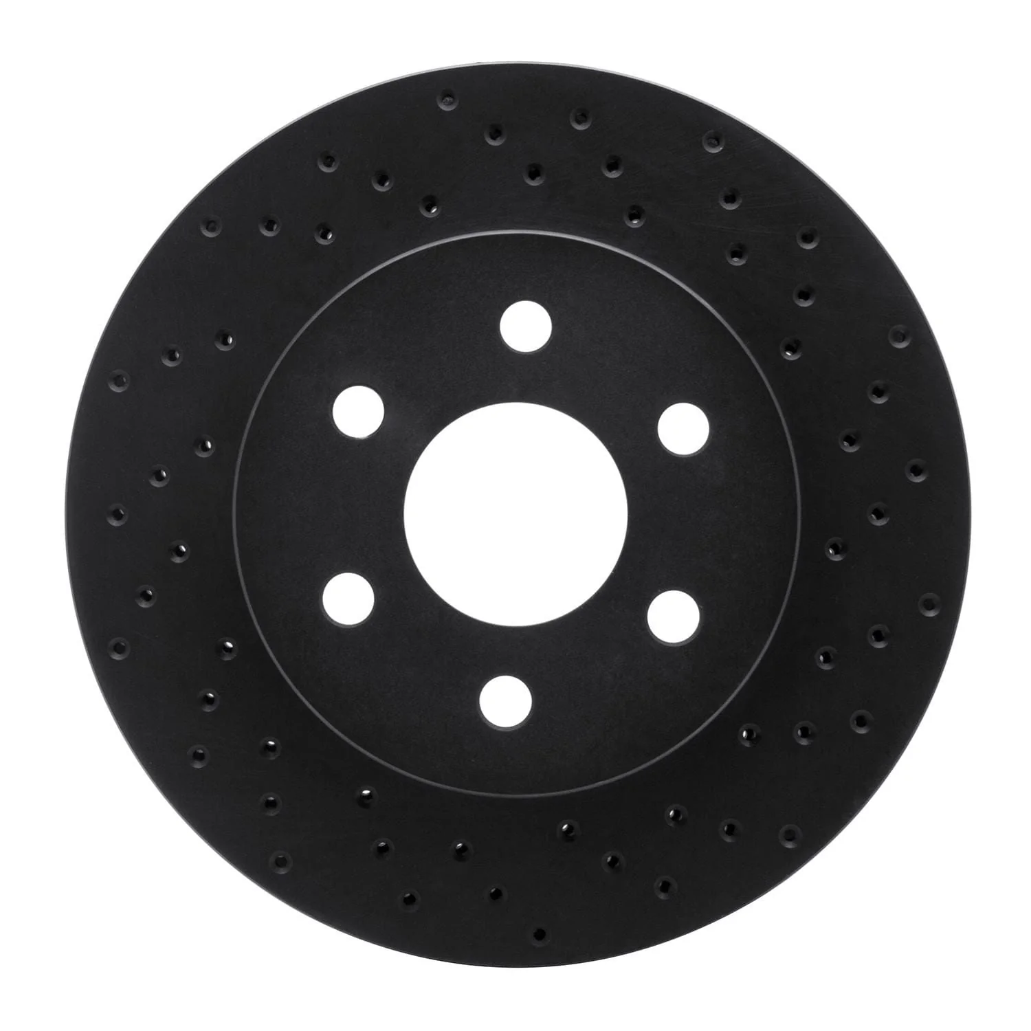 R1 Concepts 98-99 Cadillac DeVille Front Right Drilled Black Brake Rotor