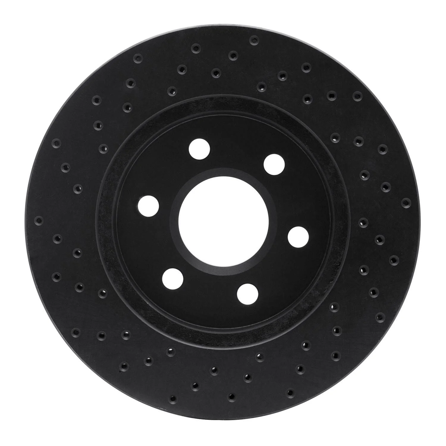 R1 Concepts 98-99 Cadillac DeVille Front Right Drilled Black Brake Rotor - Image 2