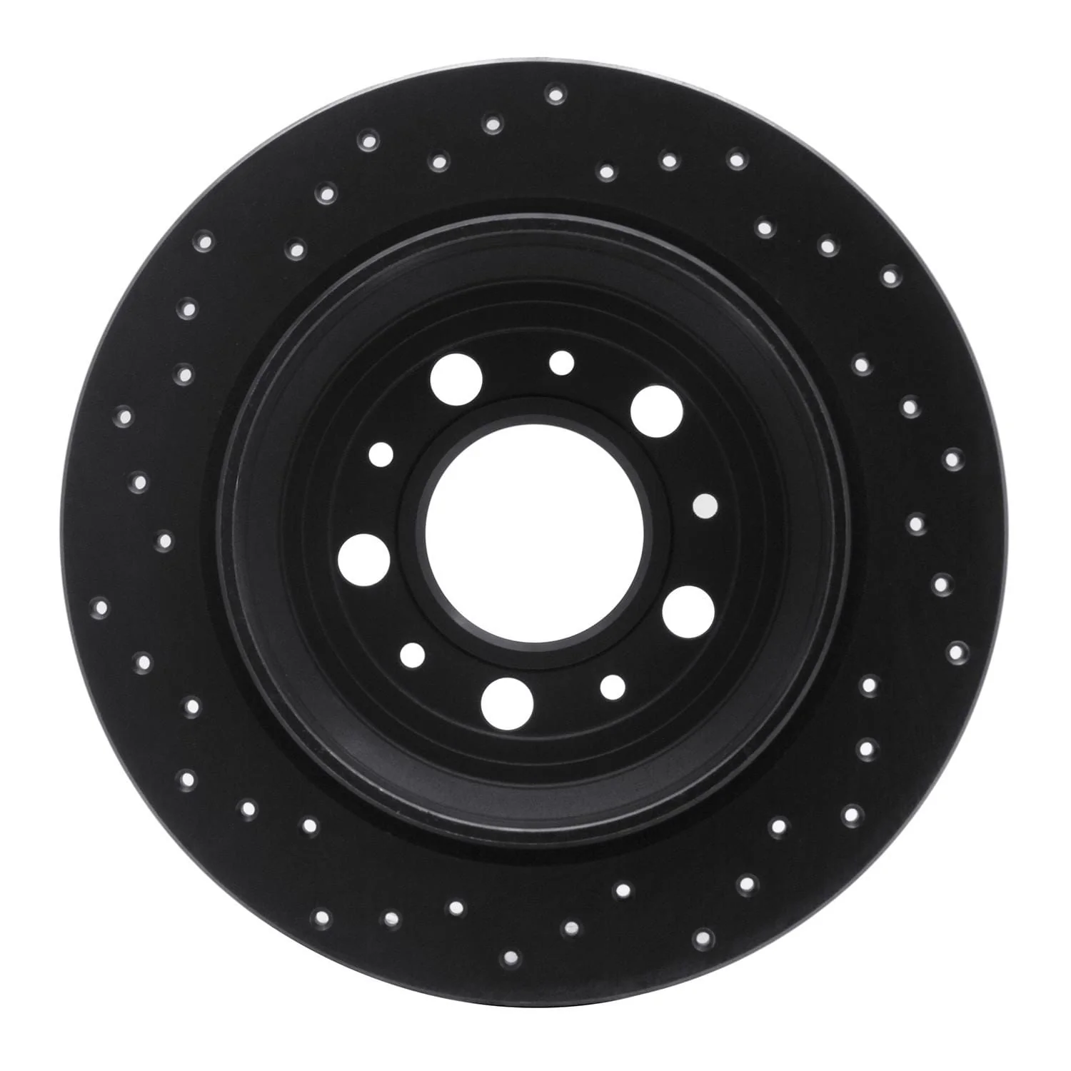 R1 Concepts 99-00 Volvo S70/V70 Rear Right Drilled Black Brake Rotor - Image 2