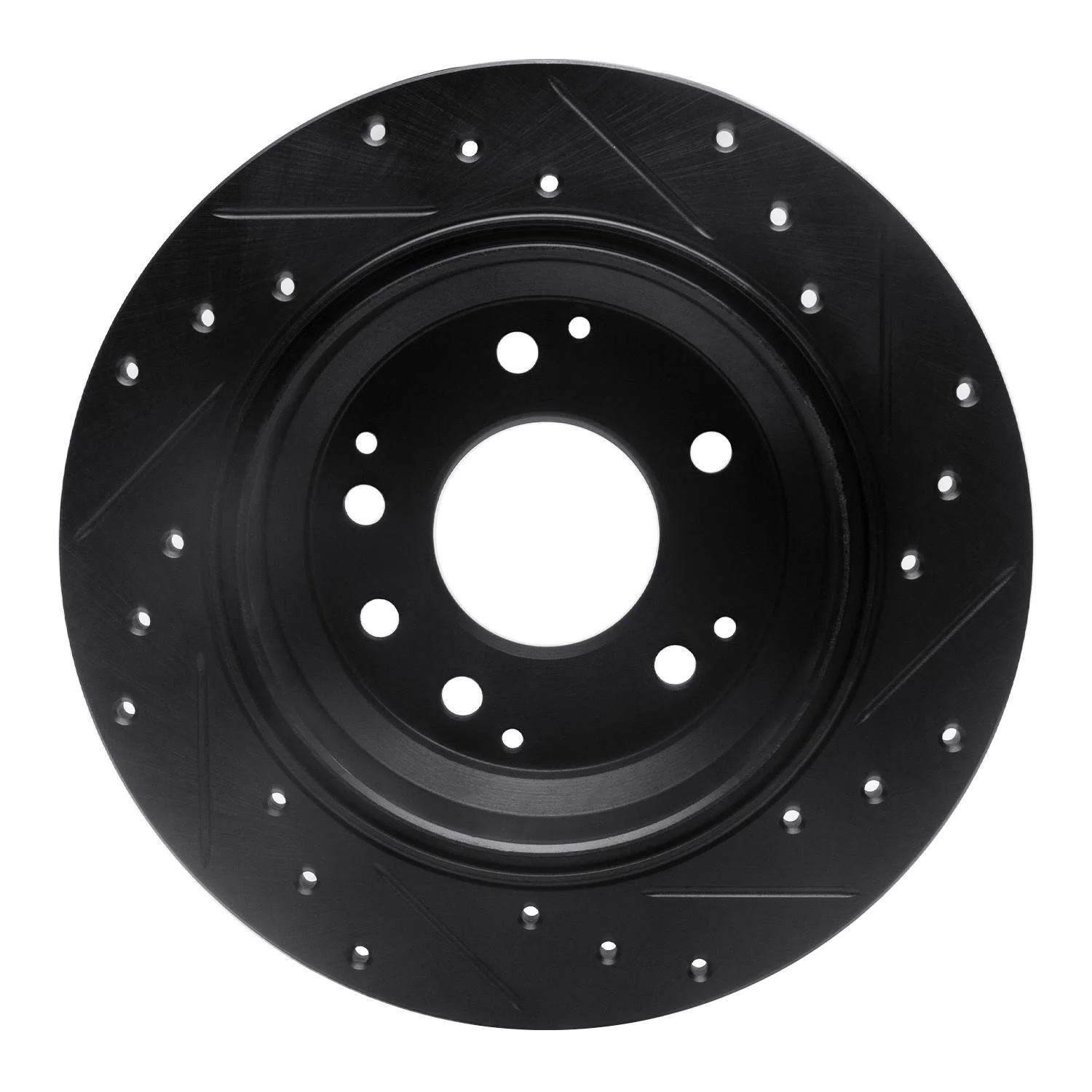 R1 Concepts 99-01 Acura RL Rear Left Drilled & Slotted Black Brake Rotor - Image 2
