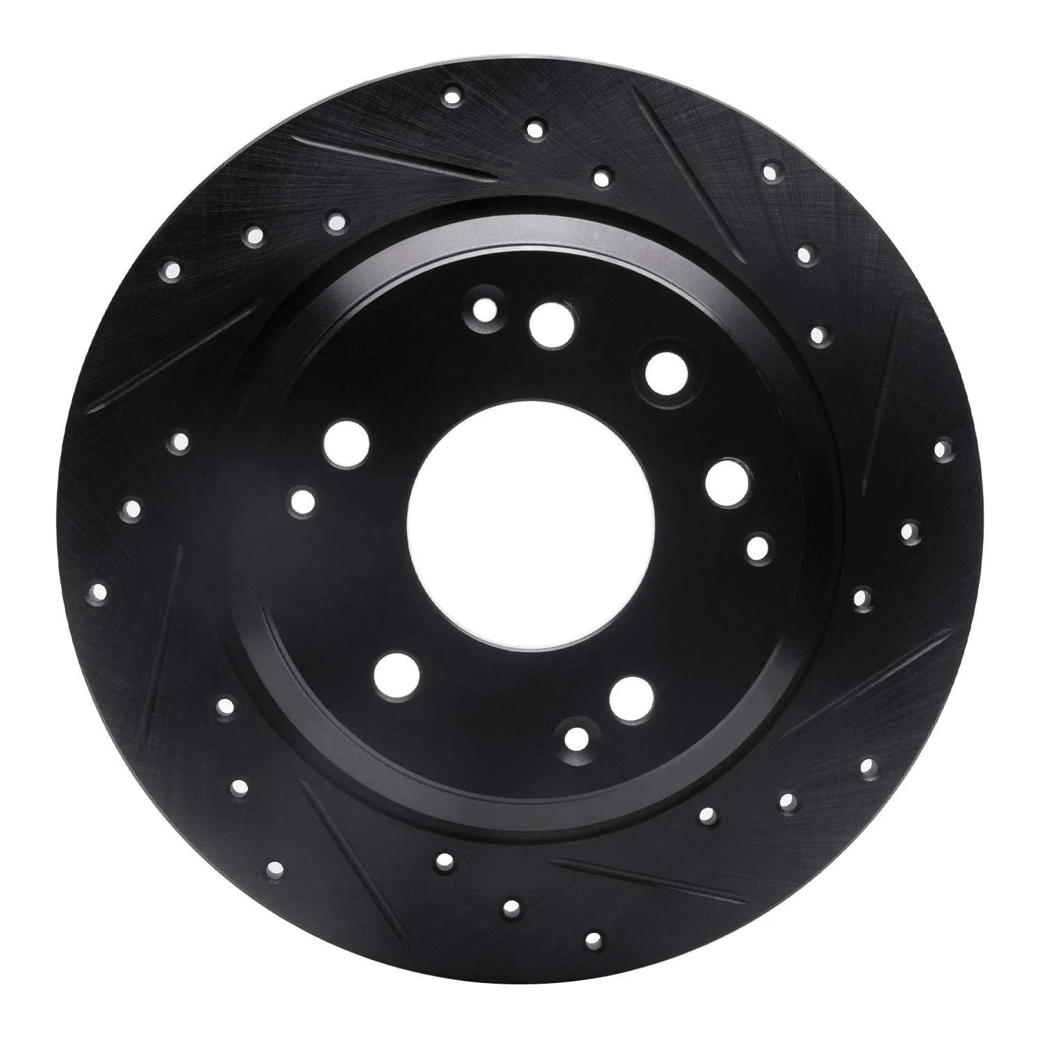 R1 Concepts 99-01 Acura RL Rear Right Drilled & Slotted Black Brake Rotor