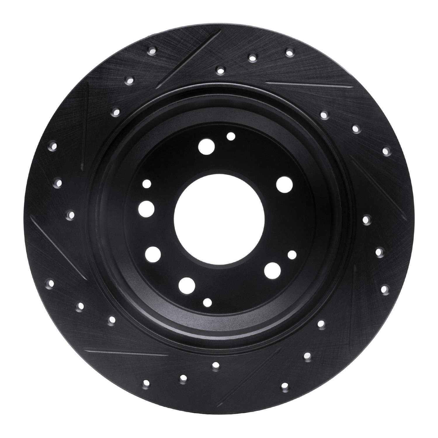 R1 Concepts 99-01 Acura RL Rear Right Drilled & Slotted Black Brake Rotor - Image 2