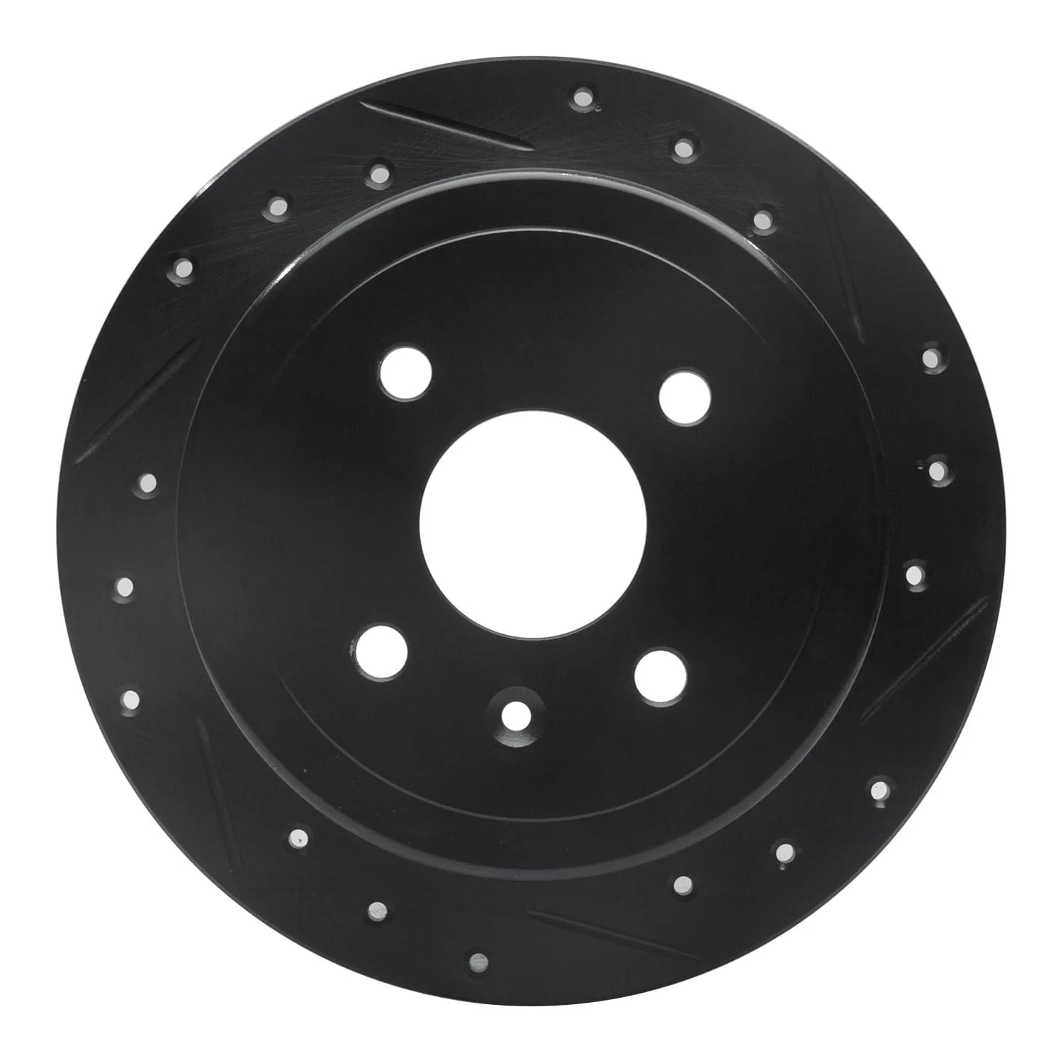 R1 Concepts 99-02 Daewoo Nubira Rear Right Drilled & Slotted Black Brake Rotor