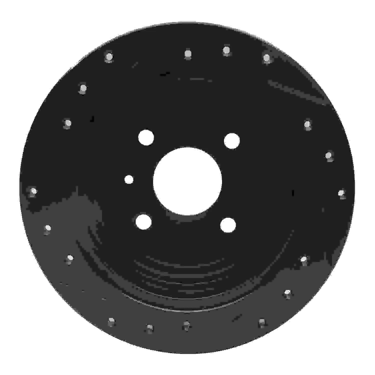 R1 Concepts 99-02 Daewoo Nubira Rear Right Drilled & Slotted Black Brake Rotor - Image 2