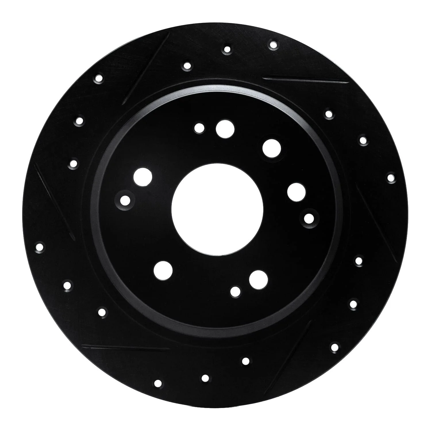 R1 Concepts 99-03 Acura Tl Rear Left Drilled & Slotted Black Brake Rotor